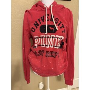 Victorias Secret Pink University Pink Art Dept. Graphic Pullover, Red, Medium